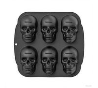 3D Skull Ice Cube Moulds,Taxually Silicone Ice Cube Tray Maker,Reusable Ice Cubes Skull BPA Free for for Gin Glasses, Whiskey, Scotch, Cocktail and Liqueur Glasses - Black