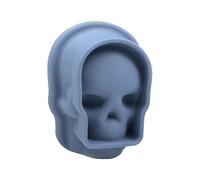 3D Skull Ice Cube Tray BPA Free Silicone Ice Cube Moulds Large Skeleton Ice Cube Mold for Whiskey Cocktails Juice Cocktail and Party Drinks (Blue)