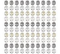 3D Skull Nail Charms, 100 Pcs Skull Nail Art Charm Gold Silver Gun Black Metal Gothic Nail Gems Nail Jewels for Nail Art Decorations DIY Crafts