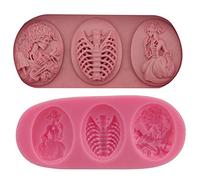 3D Skull Resin Charms Pendant Mold UV Resin Jewelry Silicone Mold Jewelry Making Epoxy Resin Mould,Blossom Casting Crafts DIY Resin Moulds