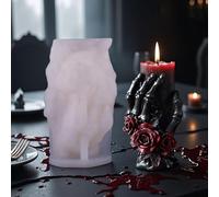 3D Skull Silicone Candle Mold, Skeleton Resin Casting Mold, 3D Halloween Skull Resin Form, Halloween Skeleton Candle Form, Horror Decorations Epoxy for Aromatherapy Soap Making