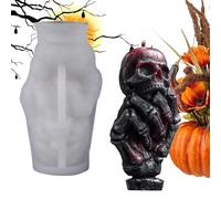 3D Skull Silicone Candle Mold - Skull Mold for Aromatherapy Candle and Soap Making, Halloween Decoration and Party Supplies for Adults Women Men Teens Family Friends DIY Spooky Craft