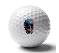 3d Skull U.S.A. Flag Golf Balls Rubber Practice for Training for Backyard Beginner