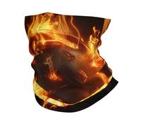 3D Skull With Crossbones Fire Death Hell Black Unisex Snood Warm Neck Gaiter Multifunctional Neck Warmer For Outdoor Running Hiking Walking
