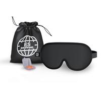 3D Sleep Mask -100% Blackout Sleep Mask, Memory Foam & Soft Cotton, Adjustable Headband, Ergonomic Design - Includes Soft Earplugs for Noise Reduction - Ideal for Travel & Restful Sleep