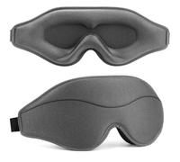 3D Sleep Mask 99% Light Blocking Ergonomic Zero Eye Pressure Blindfold Eyepatch for Travel Meditation Yoga Officie Nap Slaapmask(Gray)