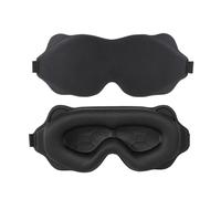 3D Sleep Mask Blockout Light Blindfold Sleeping Aid Eye Mask Soft Memory Foam Face Mask Eyeshade Eye Cover Patch(Black)