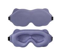 3D Sleep Mask Blockout Light Blindfold Sleeping Aid Eye Mask Soft Memory Foam Face Mask Eyeshade Eye Cover Patch(Purple)