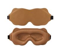 3D Sleep Mask Blockout Light Blindfold Sleeping Aid Eye Mask Soft Memory Foam Face Mask Eyeshade Eye Cover Patch(Camel)