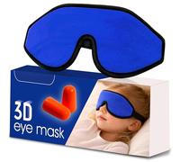 3D Sleep Mask for Kids, Light Block Sleeping Blindfold Memory Foam Contoured Eye Mask for Sleep, Adjustable Strap Eye Cover and Travel Sleep Mask for Boys Girls (Dark Blue)