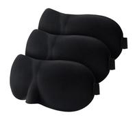 3D Sleep Mask Sleep Light-Blocking Three-Dimensional Eye mask Relieve Eye Fatigue Breathable Double-Layer Travel Sleep Eye mask(Black 3pcs)