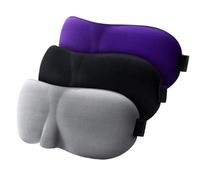 3D Sleep Mask Sleep Light-Blocking Three-Dimensional Eye mask Relieve Eye Fatigue Breathable Double-Layer Travel Sleep Eye mask(Pe-Bk-Gy)