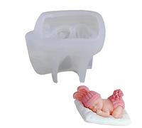 3D Sleeping Baby Silicone Mold for DIY Cake Fondant Chocolate Cupcake Topper, Decoration Baking Mold for Birthday Party