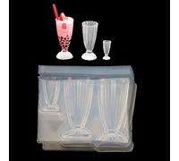 3D Small Glass Bottle Resin Mould Drinking Bottle Glass Cup Simulated Food Mini Cake Cup Silicone Resin Mould Hand Tool