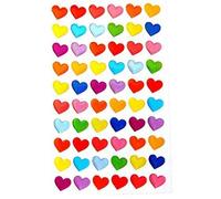 3D Small Multi-Coloured Heart Stickers Decorative Stickers for Craft & Cards