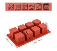 3D Small Square Shape 8 Holes Non-Stick Silicone Mold for DIY Pastry Jelly Cupcakes Mousse Ice Cream Chocolate Utensil