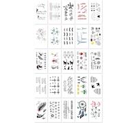 3D Small Stickers Tattoo Stickers Small Fresh Letter Literary Stickers Wreath Tattoo Waterproof60*105mm