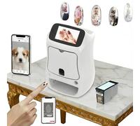 3D Smart Nail Printer Machine, with Fast Print & UV Curing, 5" Touch Screen & APP Control for Custom Photo/Pet/Design Nail Art, Portable for Home and Salon Use(White)
