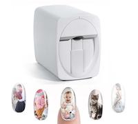 3D Smart Nail Printer, Mini Art Photo Printer Tools,Multifunction Portable Color Nail Art Printers Machine,Ai Nail Face Recognition, Support WiFi/DIY/USB, for Home Nail Salon,Pink,White