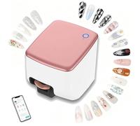 3D Smart Nail Printer, Mini Digital Mobile Nail Art Printer, Support WiFi/DIY/USB, Multifunction Portable Mobile Nail Painting Machine, 10S Painting for Girls' Home Nails