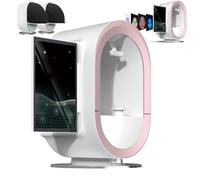 3D Smart Skin Analyzer Machine, Professional Facials Scanner with 13.3-Inch HD Display, Moisture and Texture Detection Equipment for Spa Salon Use, Advanced Esthetician Beauty Device(Pink)