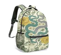 3D Snake Cartoon Backpack for Kids, 360° Full Print Colourful Animal School Bag with Butterfly and Flower, 40cm (05)