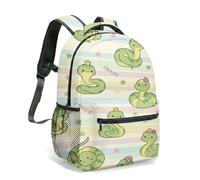 3D Snake Cartoon Backpack for Kids, 360° Full Print Colourful Animal School Bag with Butterfly and Flower, 40cm (03)