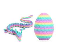 3D Snake Egg Articulating Gemstone Crystal Snake Figurine 3D Printed Dragons Dragon Crystal Dragon Fidget Toys Flexible Joints Mystery Dragon Action Figures Home Office Decor Desk Toys（Macaron Color）