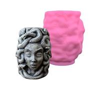 3D Snake Girl Silicone Flower Pot Mold Concrete Planter Resin Pen Holder Epoxy Casting Tool Flower Pot Molds Silicone for Concrete Epoxy Resin