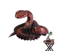 3D Snake Model - Desktop Ornament | Articulated Snake Figurine, Creative 3D Animal Collectible, Desk Decoration For Kids, Girls, Adults, Unique Desktop Display Accessory