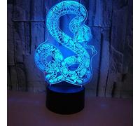 3D Snake Night Light USB Touch Switch Decor Table Desk Optical Illusion Lamps 7 Color Changing Lights LED Table Lamp Xmas Home Love Brithday Children Kids Decor Toy Gift
