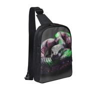 3D Snake Printed Chest Bag Sling Bag for Men Women, Waterproof Crossbody Backpack Men Bag for Runner Workout Hiking Cycling Travel