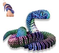 3d Snake Toys,3d Printed Fidget Toy, Easter 3d Printed Snake Collectable 3d Printed Animals 3d Dragon for Home and Office Decoration and Autism/ADHD Population (Dazzling Color, 11.81in)
