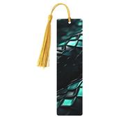 3D Snake Wallpaper Wooden Bookmark with Tassels, Natural Rectangle Wood Craft Tags, Gifts for Men and Women