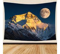 3D Snow Mountain Tapestry Wall Hanging Full Moon Oversized Tapestry 300x250 cm Printed Tapestries for Bedroom Living Room Backdrop Wall Art Aesthetic Home Decor Blanket C.55