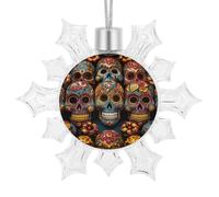 3D Snowflake Colorful Sugar Skulls Ornaments 2025 Shatterproof Christmas White Snow Flakes Decorating Hanging Ceiling Frozen Winter Wonderland Party Holiday Birthday New Year Home Decor