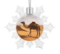 3D Snowflake Desert Sand Camel Ornaments 2025 Shatterproof Christmas White Snow Flakes Decorating Hanging Ceiling Frozen Winter Wonderland Party Holiday Birthday New Year Home Decor