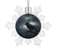 3D Snowflake Night Crow Ornaments 2025 Shatterproof Christmas White Snow Flakes Decorating Hanging Ceiling Frozen Winter Wonderland Party Holiday Birthday New Year Home Decor