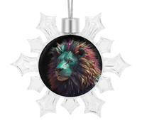 3D Snowflake Ornaments Shatterproof White Snow Flakes Christmas Decorations Abstract 3D Art Lion Hanging Ornament for Xmas Winter Wonderland Frozen New Year Holiday Birthday Party Supply