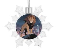 3D Snowflake Ornaments Shatterproof White Snow Flakes Christmas Decorations African Lion Hanging Ornament for Xmas Winter Wonderland Frozen New Year Holiday Birthday Party Supply
