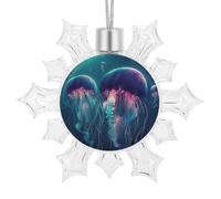 3D Snowflake Ornaments Shatterproof White Snow Flakes Christmas Decorations Color Jellyfish Hanging Ornament for Xmas Winter Wonderland Frozen New Year Holiday Birthday Party Supply