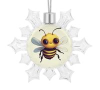 3D Snowflake Ornaments Shatterproof White Snow Flakes Christmas Decorations Cute Bee Hanging Ornament for Xmas Winter Wonderland Frozen New Year Holiday Birthday Party Supply