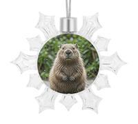 3D Snowflake Ornaments Shatterproof White Snow Flakes Christmas Decorations Cute Capybara Hanging Ornament for Xmas Winter Wonderland Frozen New Year Holiday Birthday Party Supply