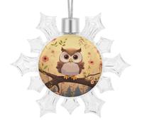 3D Snowflake Ornaments Shatterproof White Snow Flakes Christmas Decorations Cute Owl Hanging Ornament for Xmas Winter Wonderland Frozen New Year Holiday Birthday Party Supply