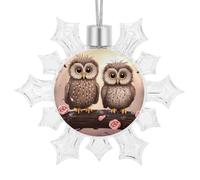 3D Snowflake Ornaments Shatterproof White Snow Flakes Christmas Decorations Cute Owls Hanging Ornament for Xmas Winter Wonderland Frozen New Year Holiday Birthday Party Supply