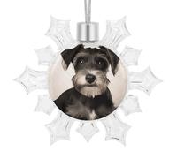 3D Snowflake Ornaments Shatterproof White Snow Flakes Christmas Decorations Cute Schnauzer Hanging Ornament for Xmas Winter Wonderland Frozen New Year Holiday Birthday Party Supply