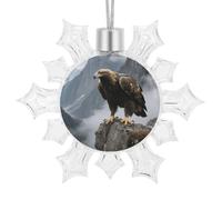 3D Snowflake Ornaments Shatterproof White Snow Flakes Christmas Decorations Eagle Standing on A Rock Hanging Ornament for Xmas Winter Wonderland Frozen New Year Holiday Birthday Party Supply