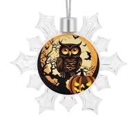 3D Snowflake Ornaments Shatterproof White Snow Flakes Christmas Decorations Owl Pumpkin Head Hanging Ornament for Xmas Winter Wonderland Frozen New Year Holiday Birthday Party Supply