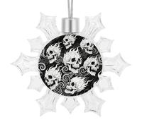 3D Snowflake Ornaments Shatterproof White Snow Flakes Christmas Decorations Skull Hanging Ornament for Xmas Winter Wonderland Frozen New Year Holiday Birthday Party Supply