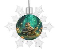 3D Snowflake Ornaments Shatterproof White Snow Flakes Christmas Decorations Turtle in The Forest Hanging Ornament for Xmas Winter Wonderland Frozen New Year Holiday Birthday Party Supply